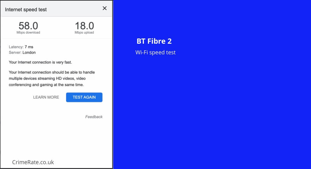 BT speed test example. 